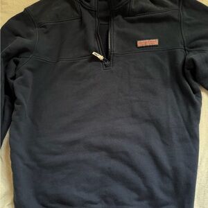 Vineyard Vines Black Pullover with Logo Patch